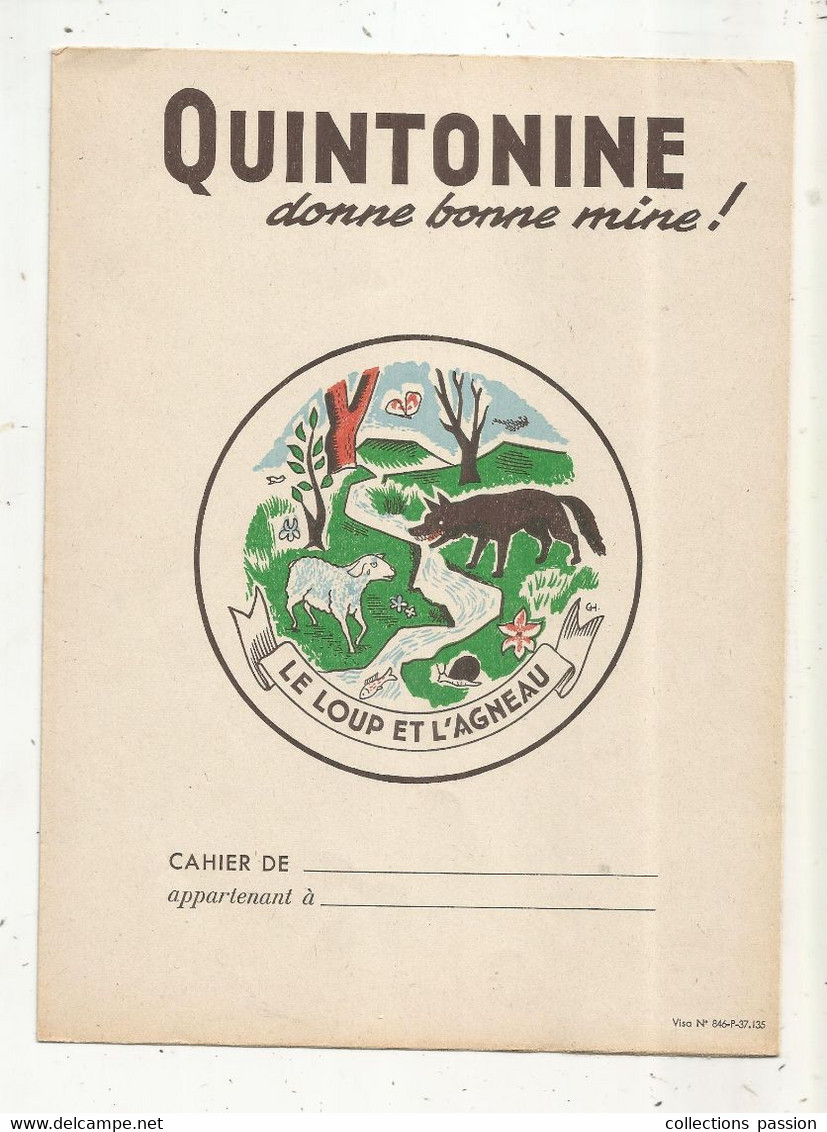 Protége Cahiers, QUINTONINE Donne Bonne Mine, Le Loup Et L'agneau, Frais Fr 1.95e - Protège-cahiers