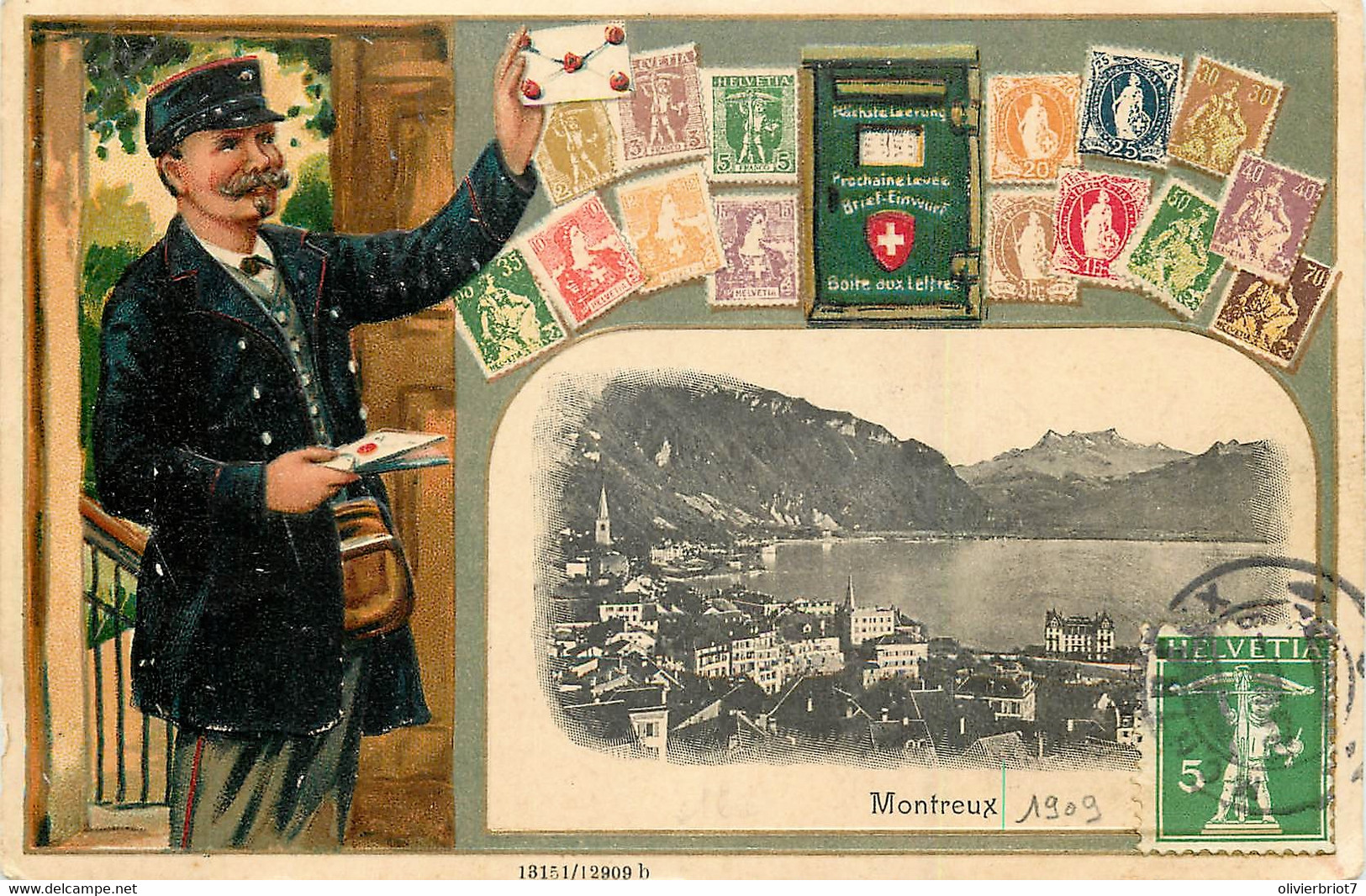 Suisse - Facteur Et Timbres-Postes - Montreux - Mon