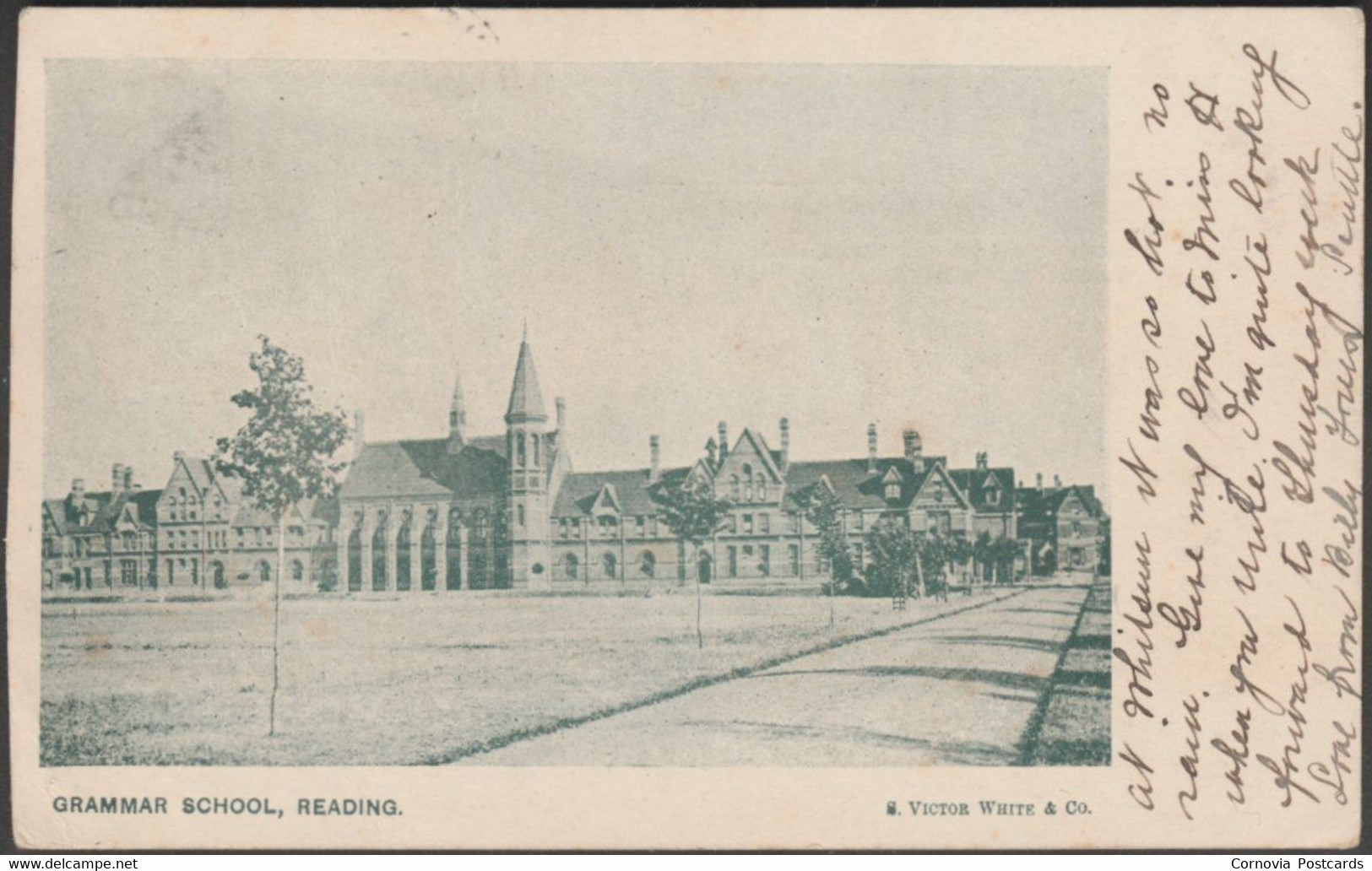 Grammar School, Reading, Berkshire, 1905 - Victor White Postcard - Reading
