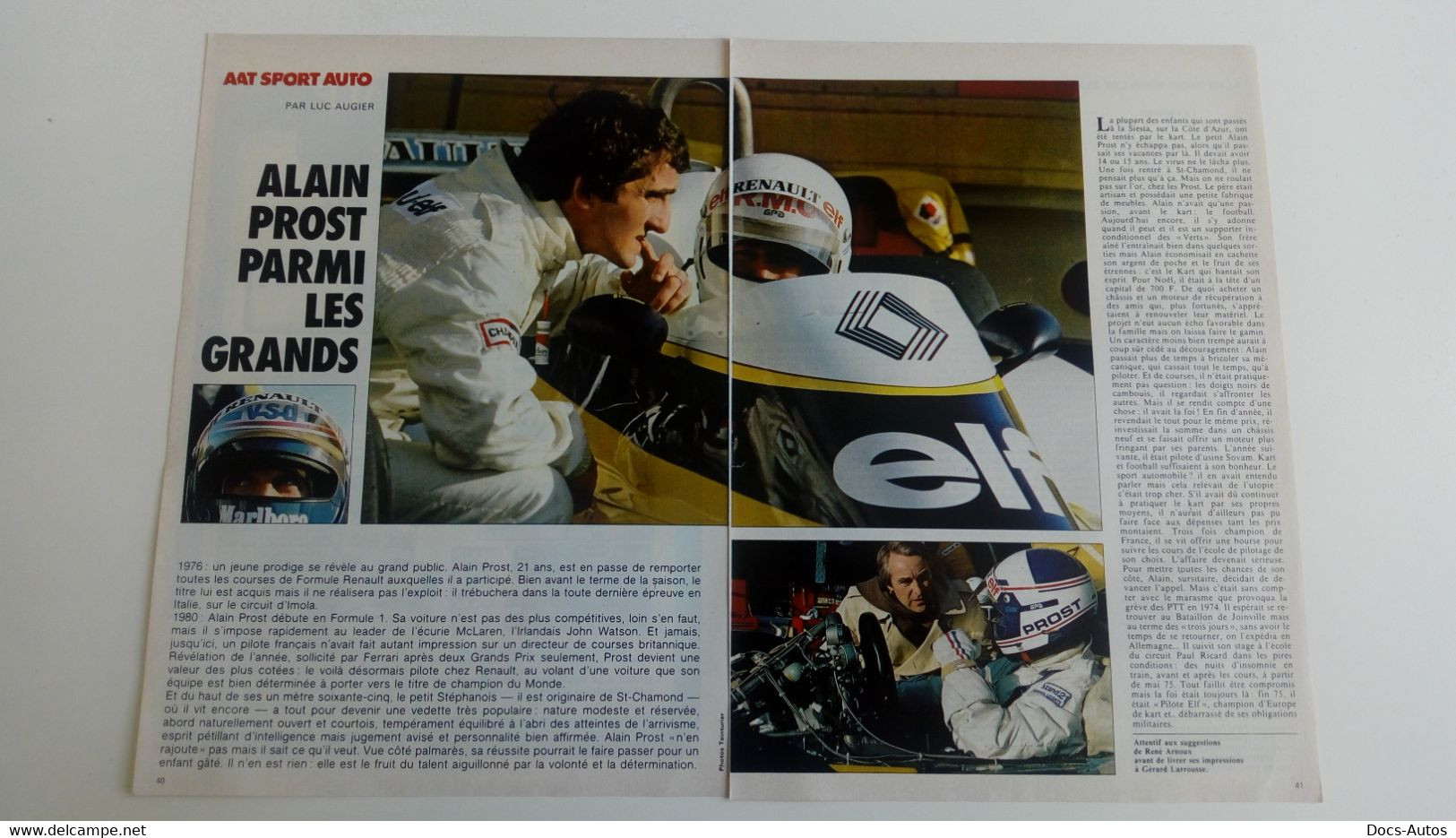 Coupure De Presse De 1981 Alain Prost Parmi Les Grands - Automobile - F1