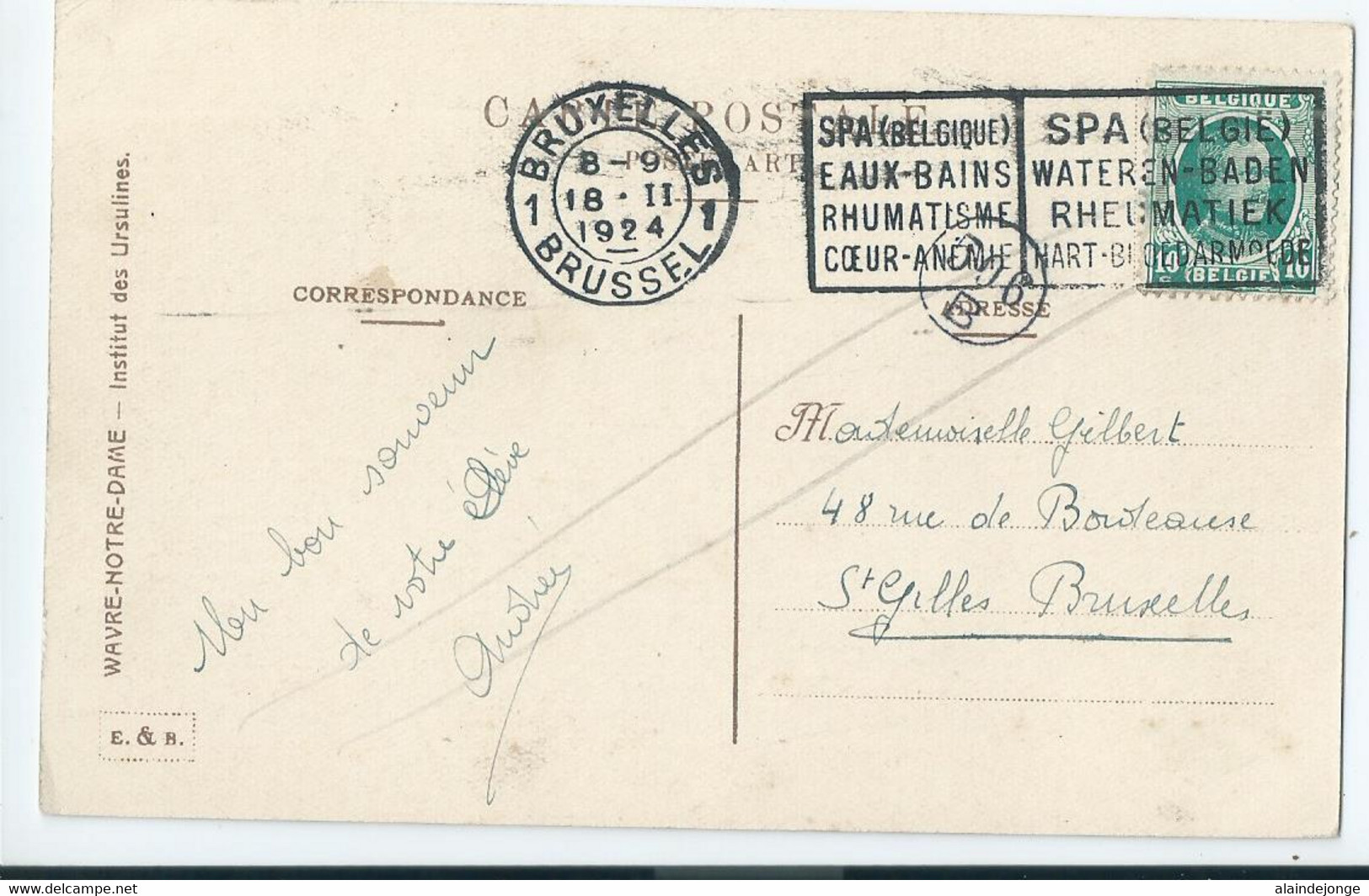 Wavre-Notre-Dame - Onze-Lieve-Vrouw-Waver - Institut Des Ursulines - Un Coin Du Parc - 1924 - Sint-Katelijne-Waver