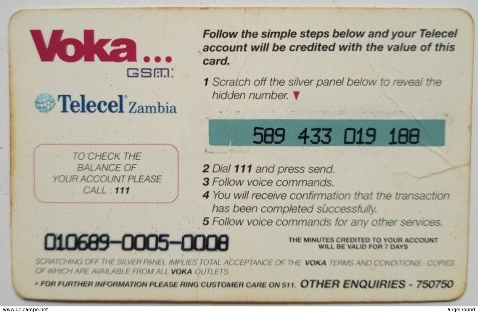 Telecel Zambia US$5 Talk Voka - Zambia