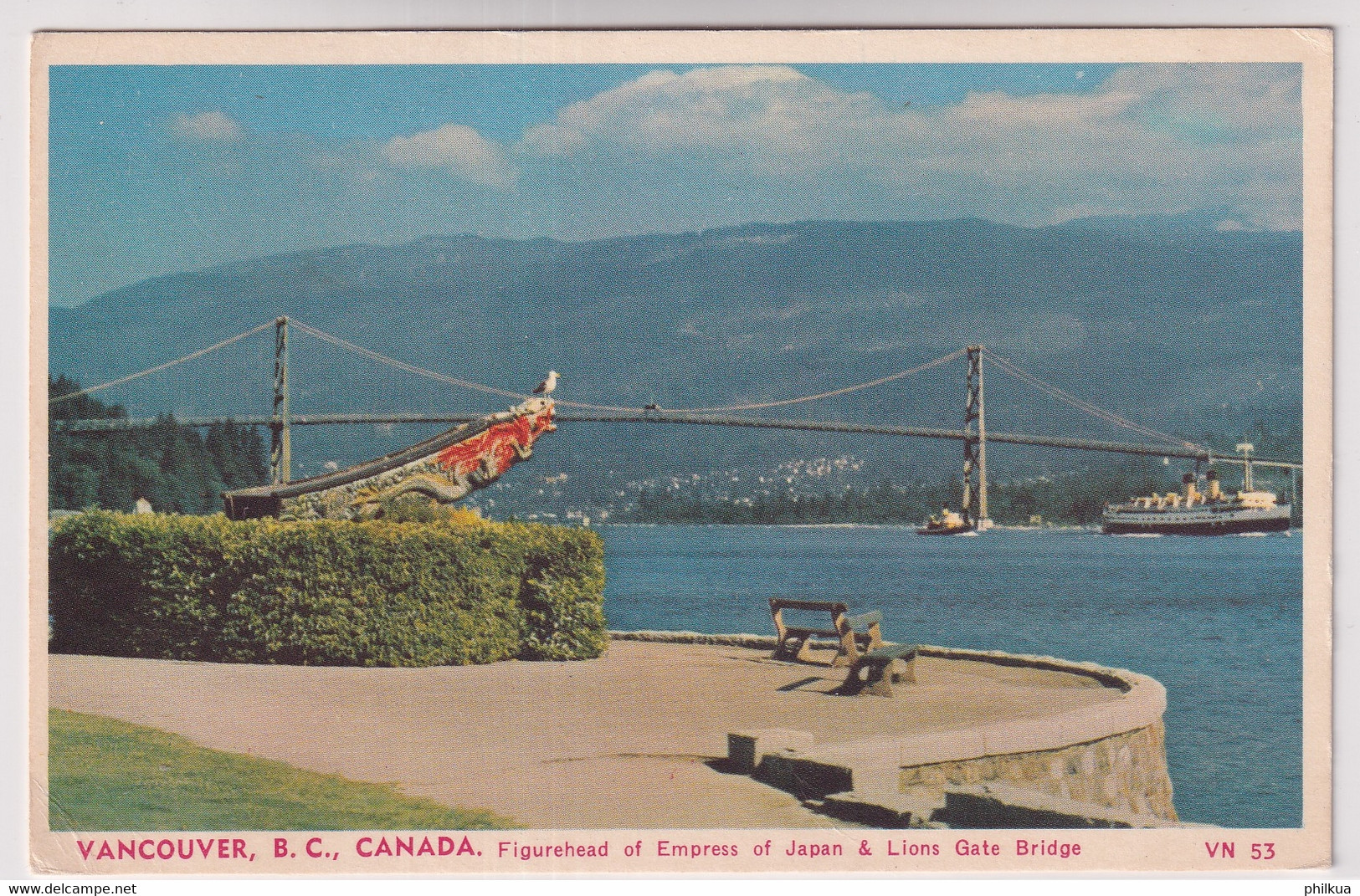 Vancouver - Figurehead Of Empress Of Japan & Lions Gate Bridge - Vancouver