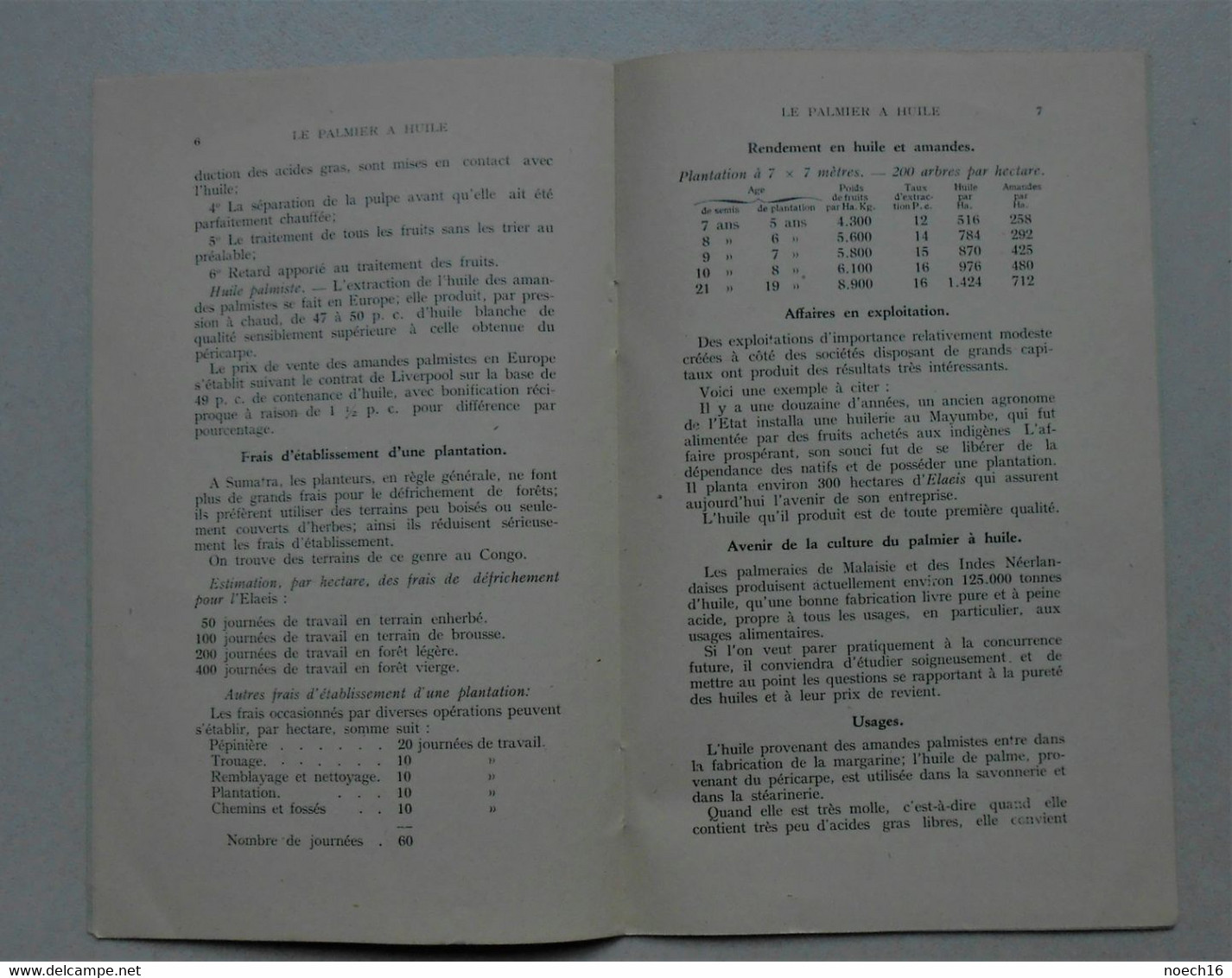 Fascicule Ministère Des Colonies Congo Belge 1935 Le Palmier à Huile - Unclassified