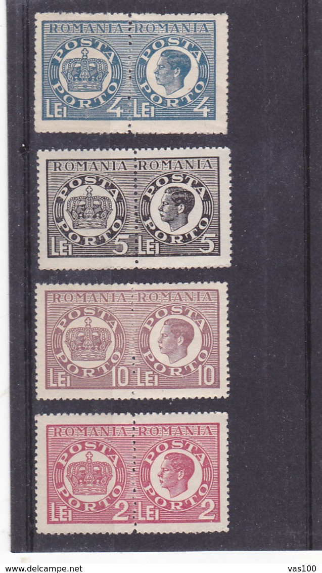 POSTAGE DUE PORTO KING MIHAI 1948 IN PAIR MNH ROMANIA. - Strafport