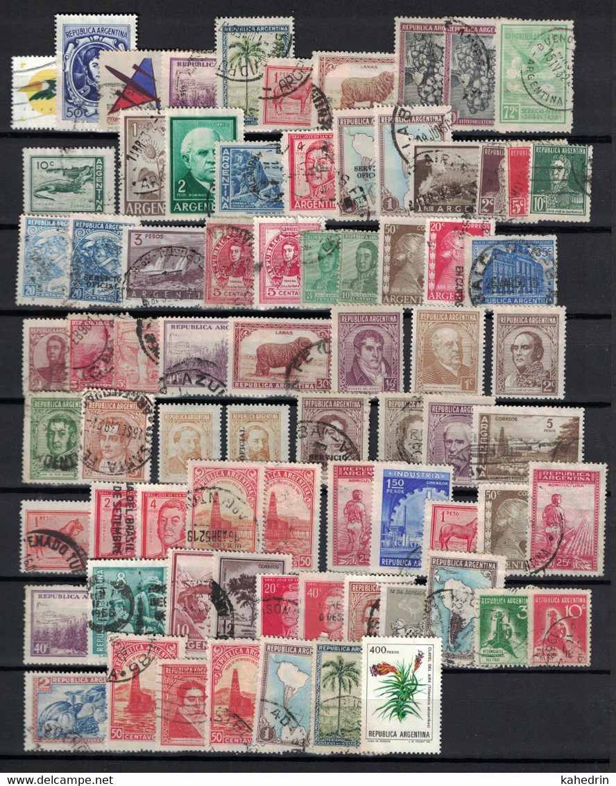 Argentina Through The Years, More Than 300 Stamps, Unsorted, Mostly Used - Colecciones & Series