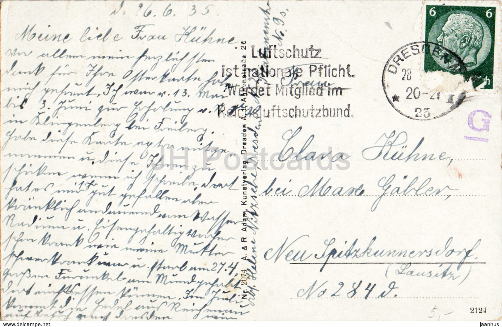 Joseph Bondi Haus In Klingenberg - Bez Dresden - Old Postcard - 1935 - Germany - Used - Klingenberg (Sachsen)