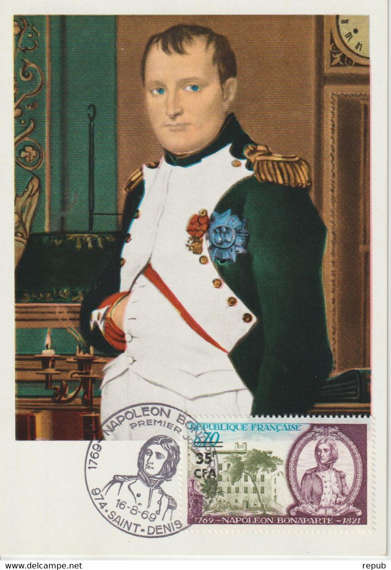 Réunion CFA 1969 Carte Maximum Napolèon Bonaparte 387 - Storia Postale