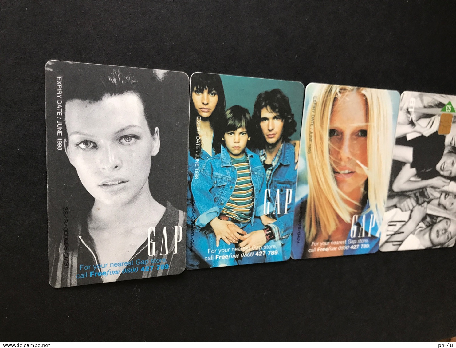 4 BT Special Edition GAP About 25 Years Old Used Rare? Phone Cards - BT Promociónales