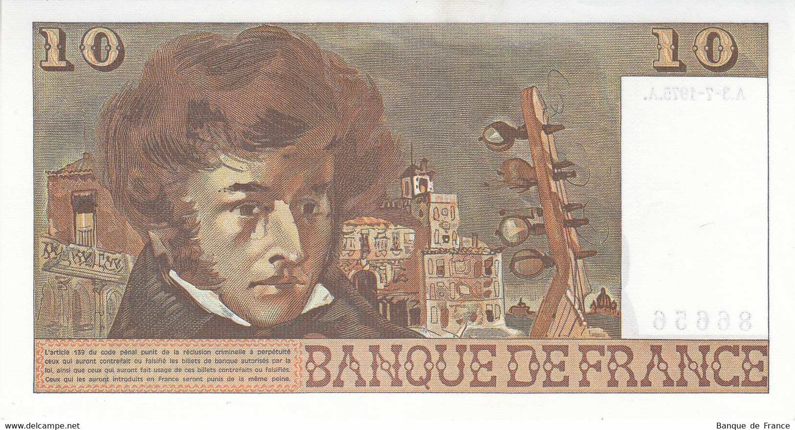 Billet 10 F Berlioz Du 3-7-1975 FAY 63.11 Alph. L.191 NEUF - 10 F 1972-1978 ''Berlioz''