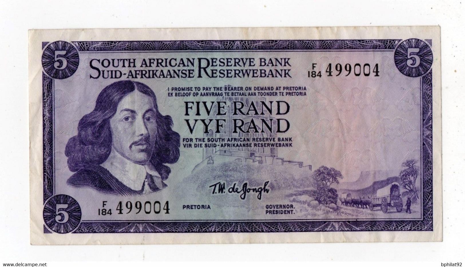 !!! AFRIQUE DU SUD, BILLET DE 5 RAND TBE - Suráfrica