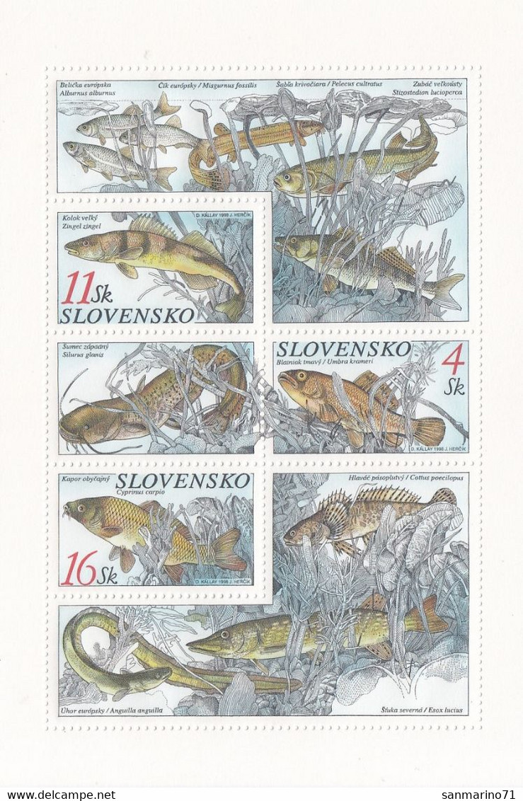 SLOVAKIA 317-319,unused,fishes - Hojas Bloque