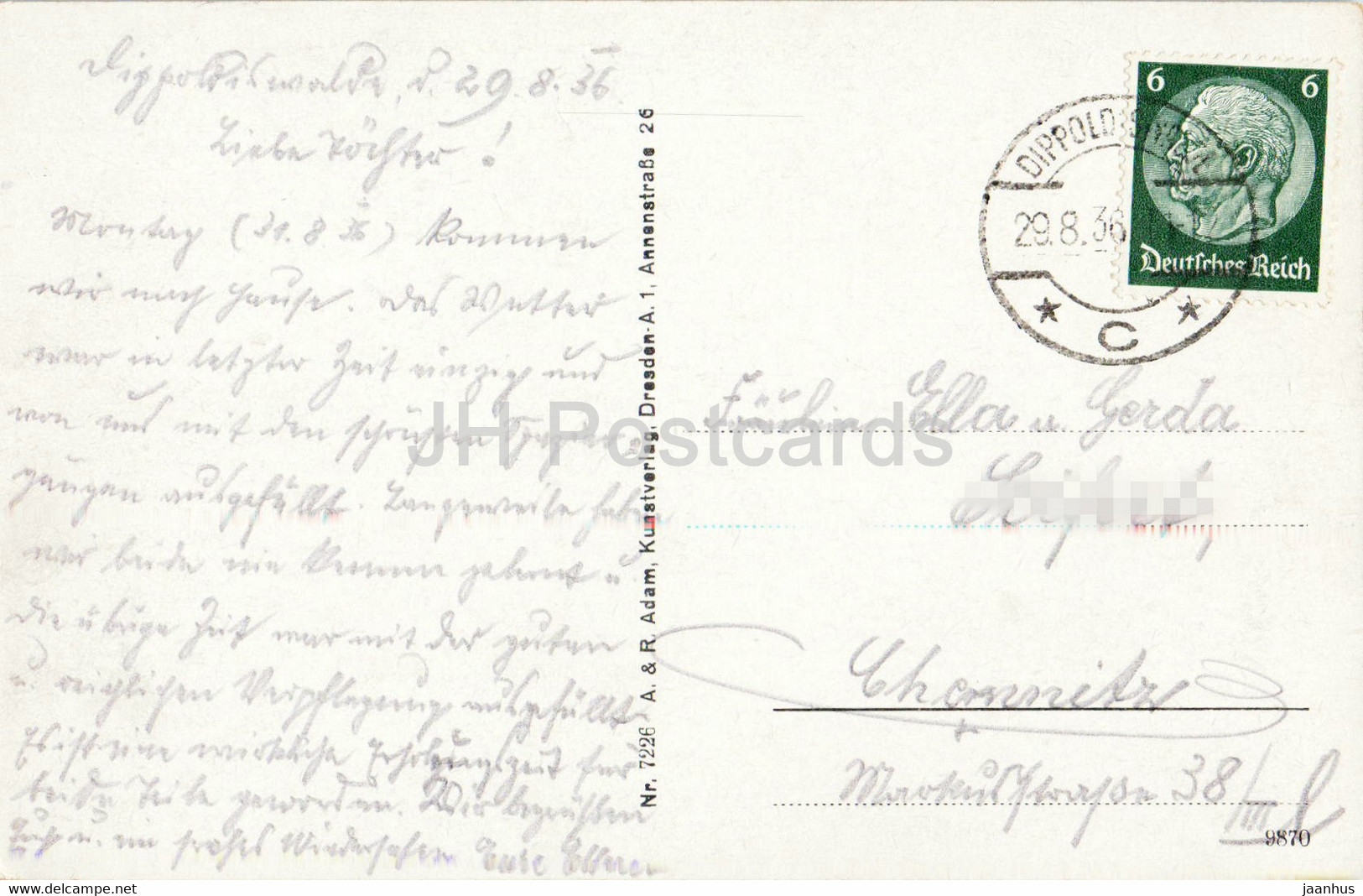 Dippoldiswalde - Rathaus - Town Hall - 1936 - Old Postcard - Germany - Used - Dippoldiswalde
