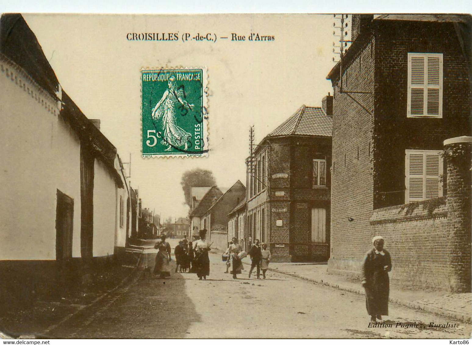 Croisilles * La Rue D'arras * Villageois - Croisilles