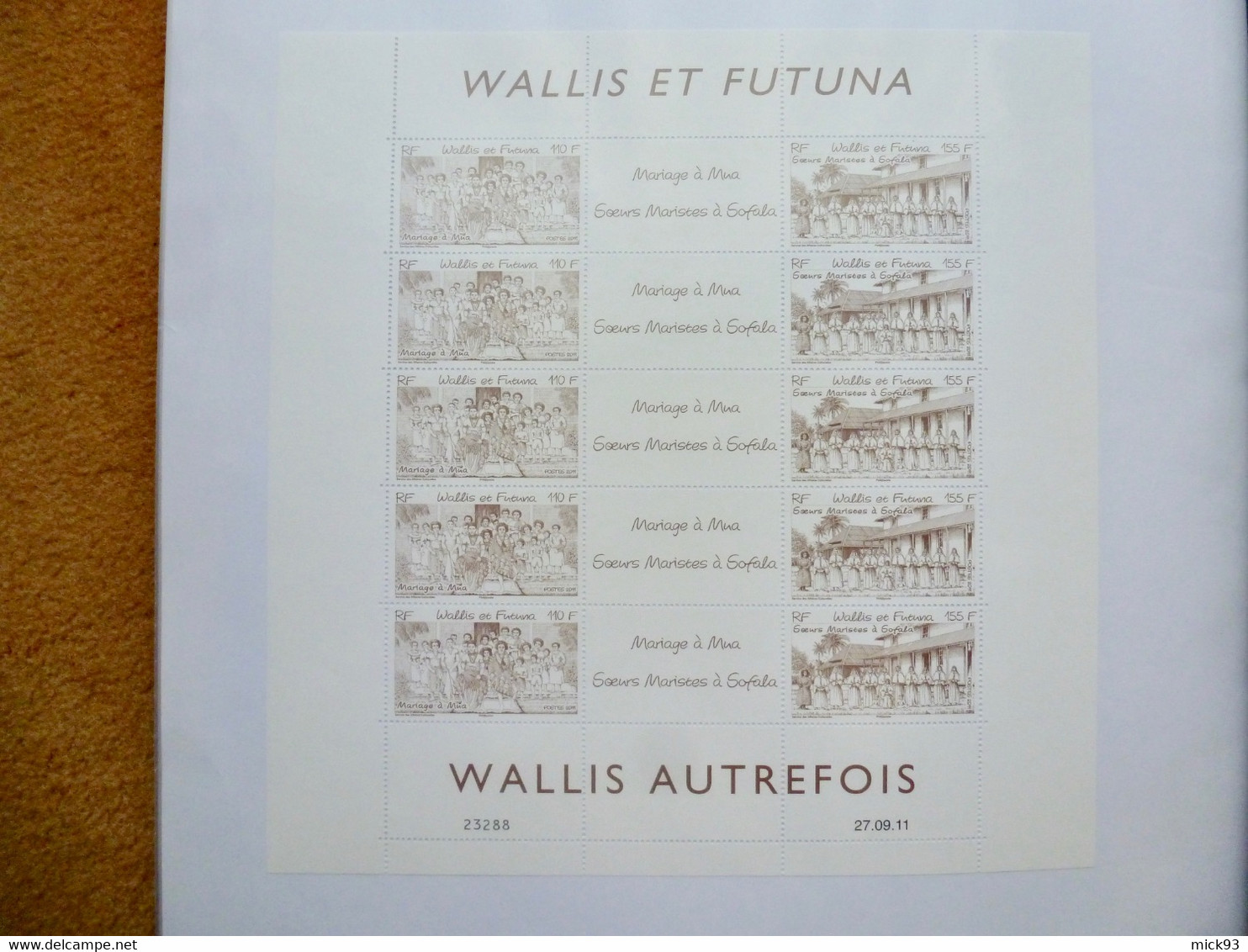 Wallis & Futuna , Feuille Des No Y&T 758-759. W&F D' Autrefois - Neufs