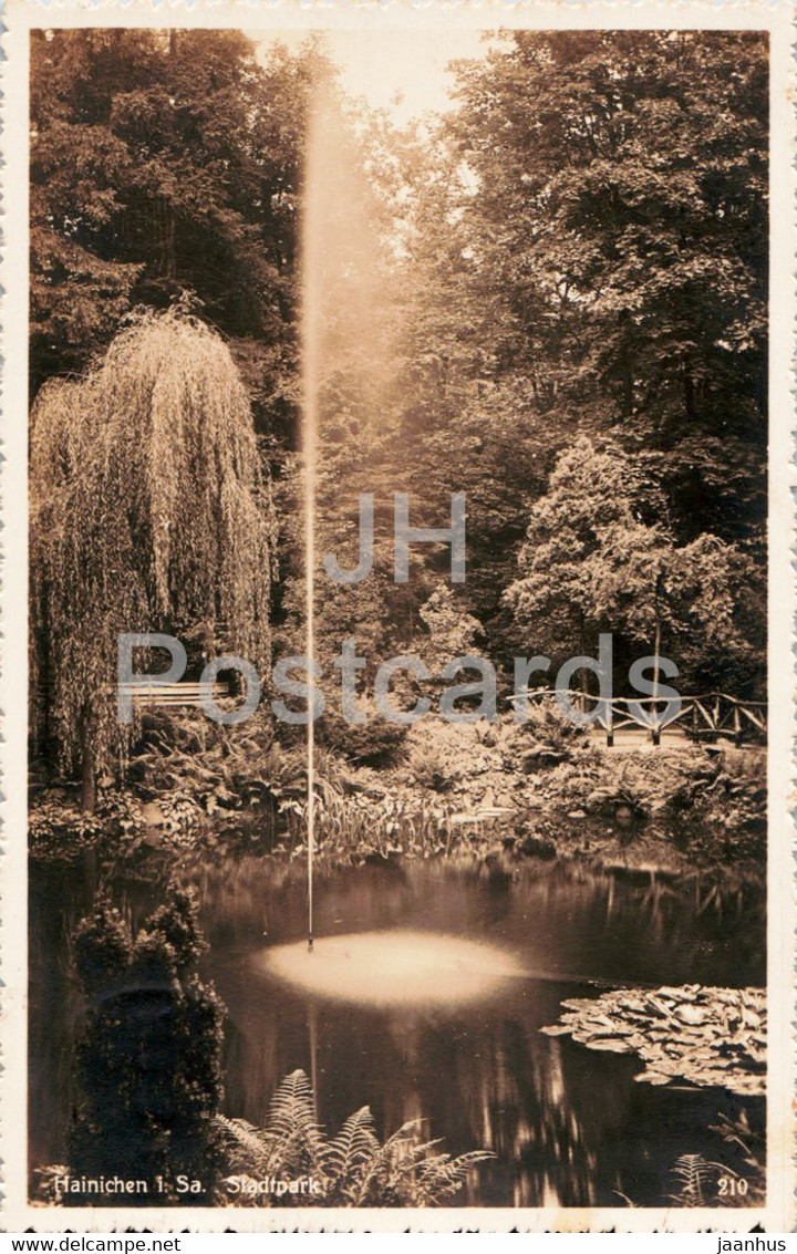 Hainichen I Sa - Stadtpark - 210 - Old Postcard - 1938 - Germany - Used - Hainichen