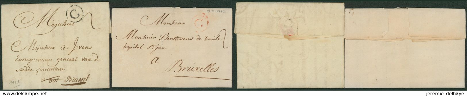 Lot De 2 LAC Datée De Gand (1777, 1787) + Lettre "G" Dans Un Cercle (couleur !) > Brussel / Port "2" - 1714-1794 (Oostenrijkse Nederlanden)