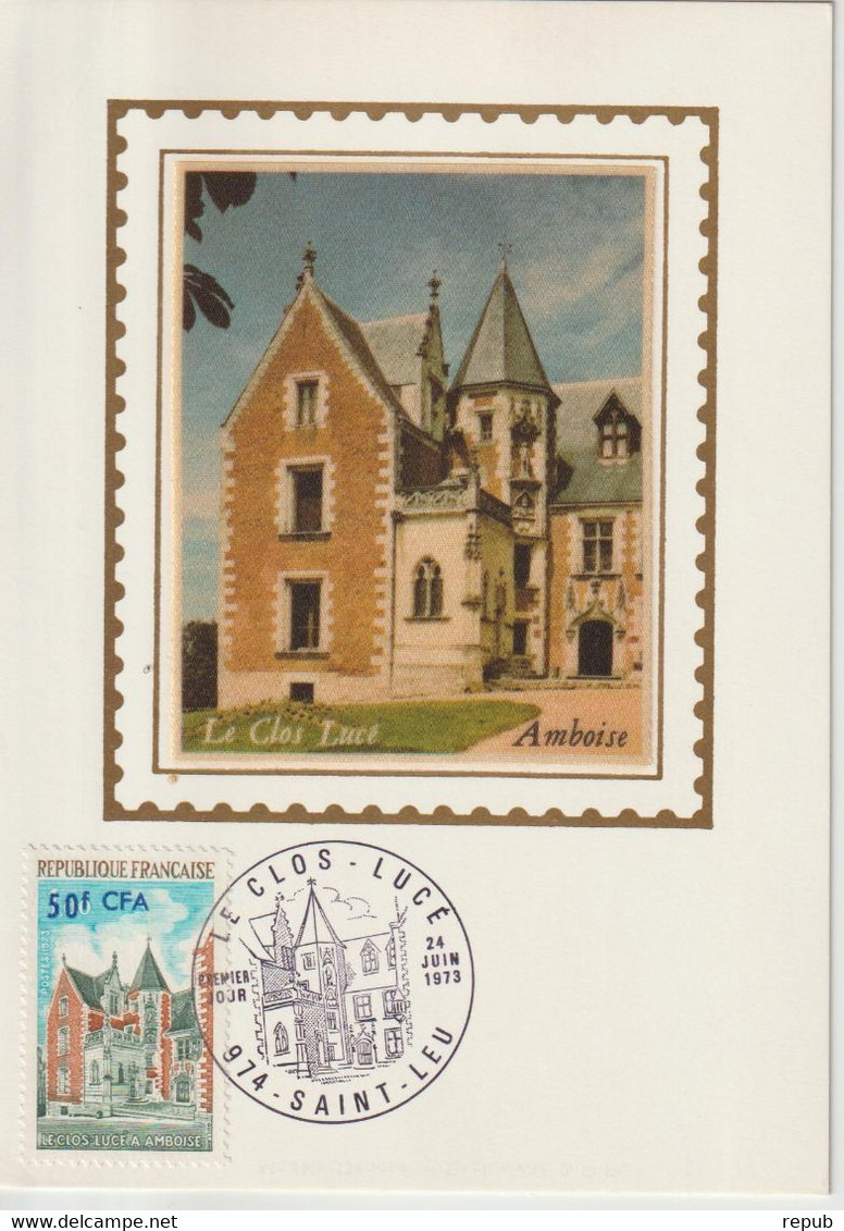 Réunion CFA 1973 Carte Maximum Clos Lucé 416 - Storia Postale