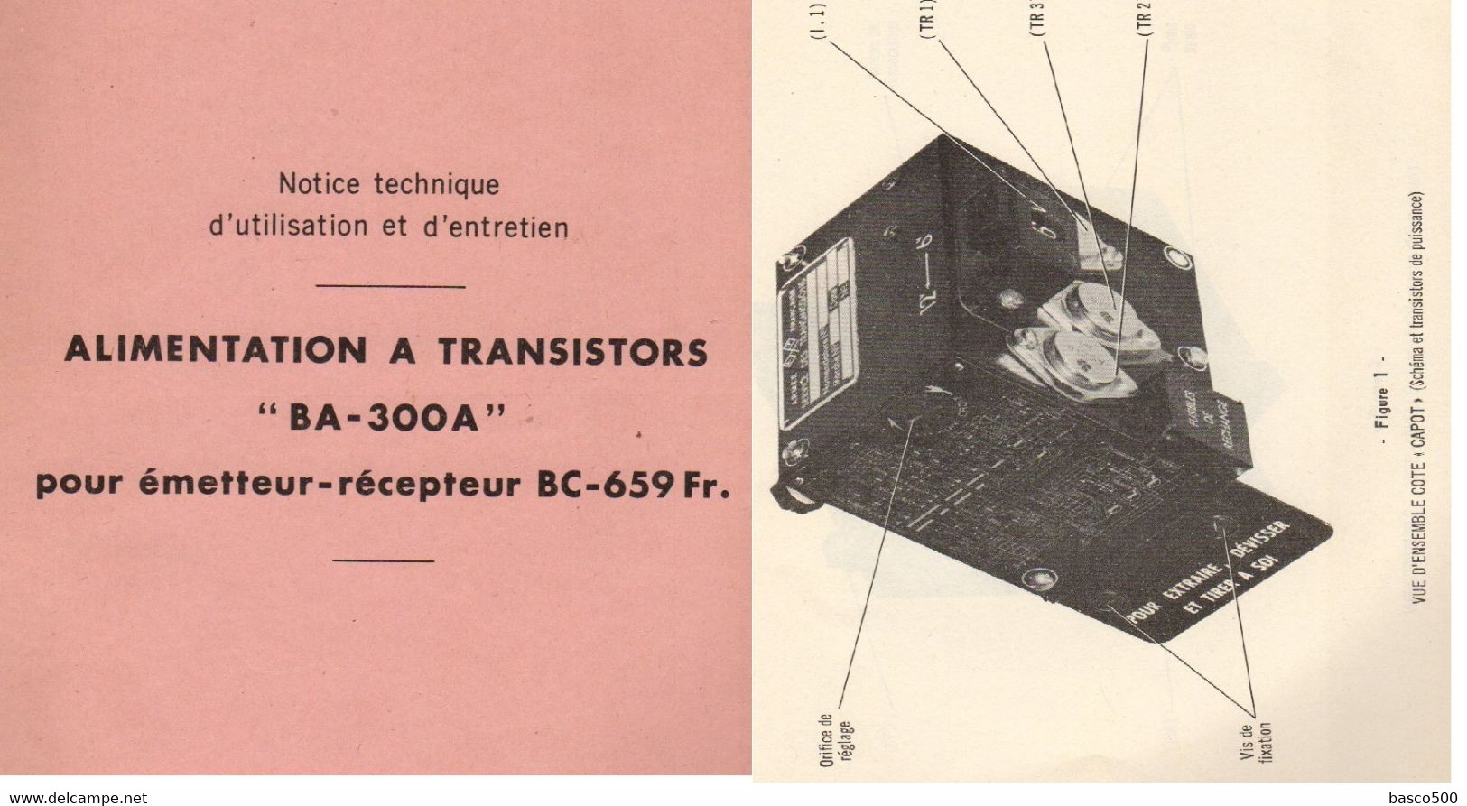 1965 Manuel ALIMENTATION TRANSISTORS BA-300A Pour RADIO BC-659Fr - Radio's
