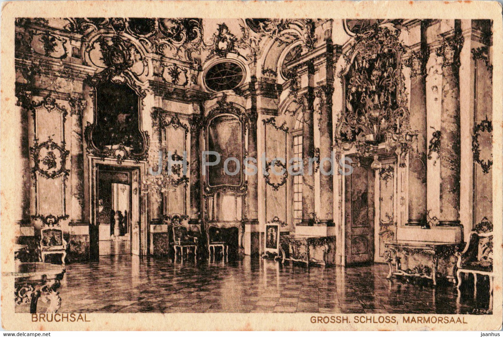 Bruchsal - Grossh Schloss - Marmosaal - Castle - Old Postcard - 1926 - Germany - Used - Bruchsal