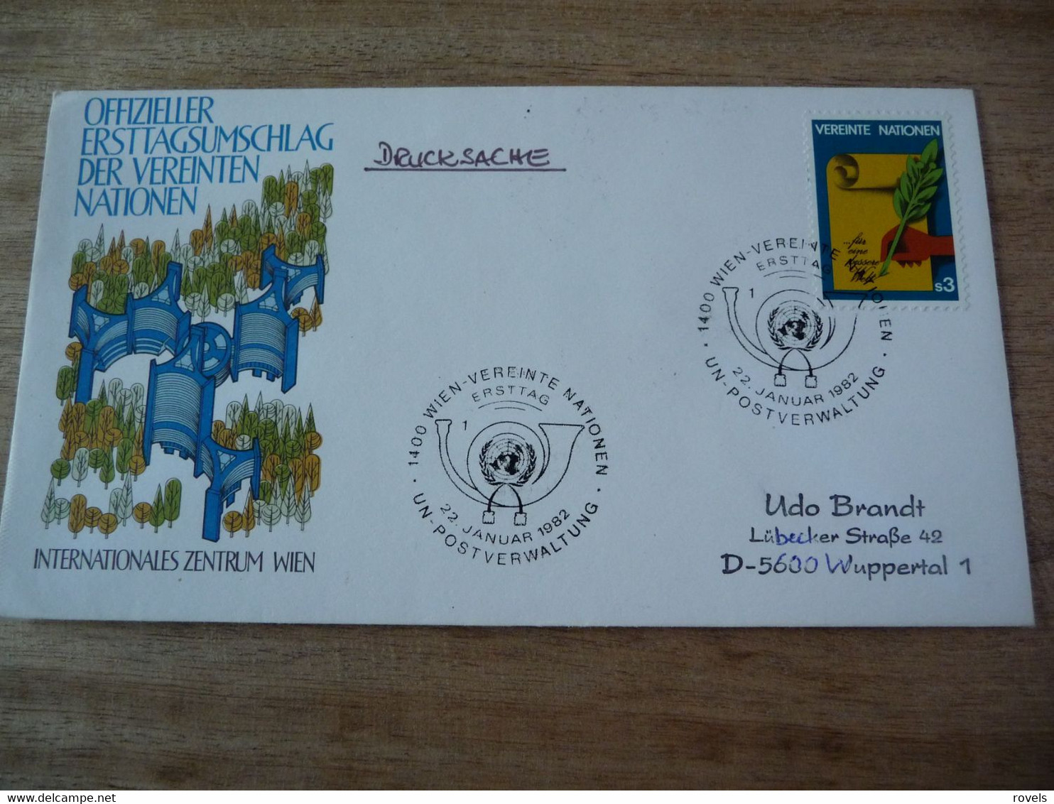 (6) UNITED NATIONS -ONU - NAZIONI UNITE - NATIONS UNIES *   FDC 1982  * ERSTTAGSUMSCHLAG DER VEREINTEN NATIONEN - Brieven En Documenten