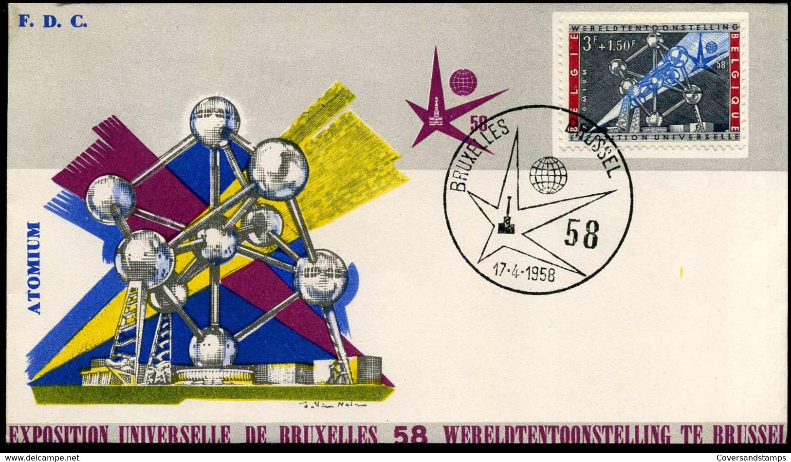 1051 - FDC - Wereldtentoonstelling Brussel - Stempel : Bruxelles/Brussel - 1971-1980