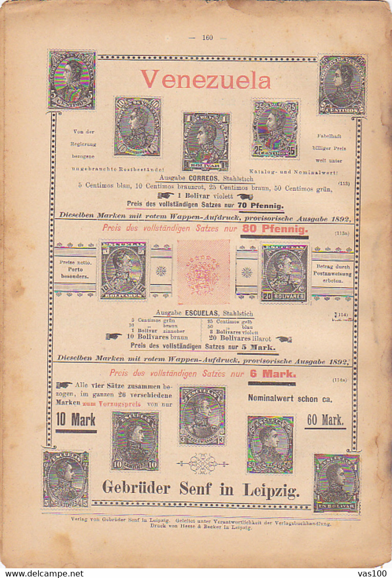 BOOKS, GERMAN, MAGAZINES, HOBBIES, ILLUSTRATED STAMPS JOURNAL, 8 SHEETS, LEIPZIG, XXI YEAR, NR 10, 1894, GERMANY - Ocio & Colecciones