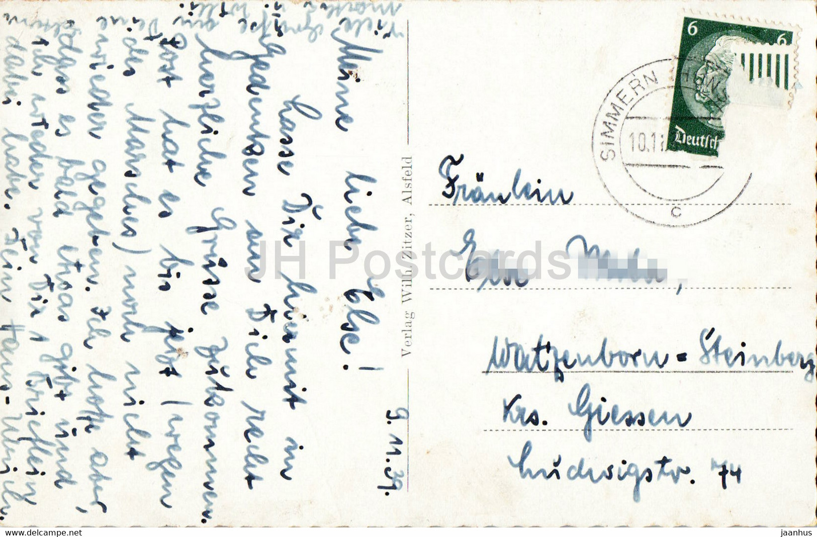 Alsfeld - Hessen - Obere Fuldagasse - Old Postcard - 1939 - Germany - Used - Alsfeld