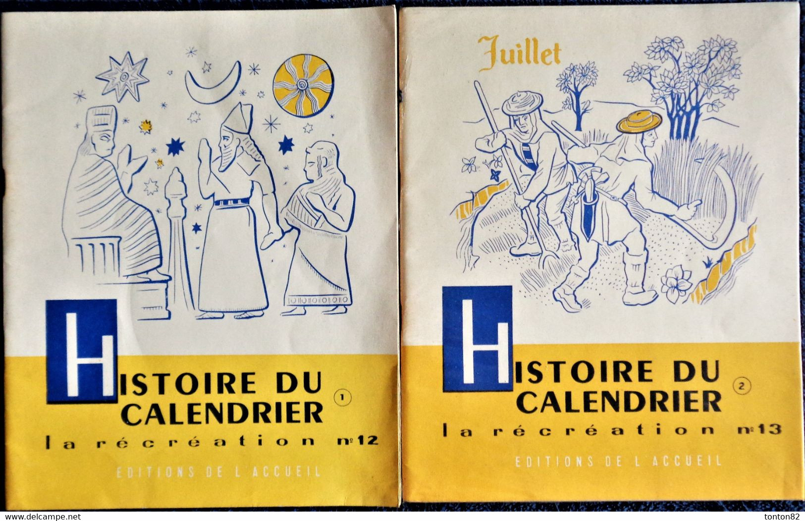 La Récréation N° 12 & 13 - Histoire Du Calendrier - Tomes 1 & 2 - Éditions De L'accueil - ( 1956 ) . - Learning Cards