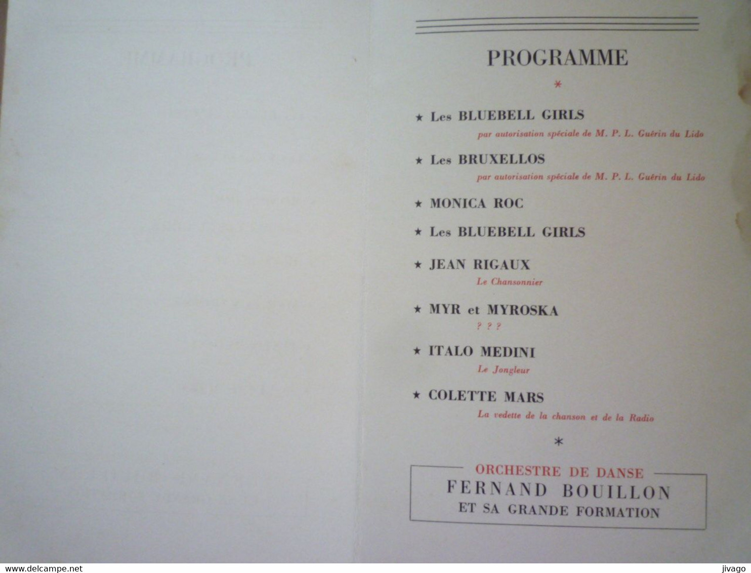 2022 - 3699  SOIREE  DININ  Du 14 OCT 1955  (HÔTEL  GEORGES V)     XXX - Programmes