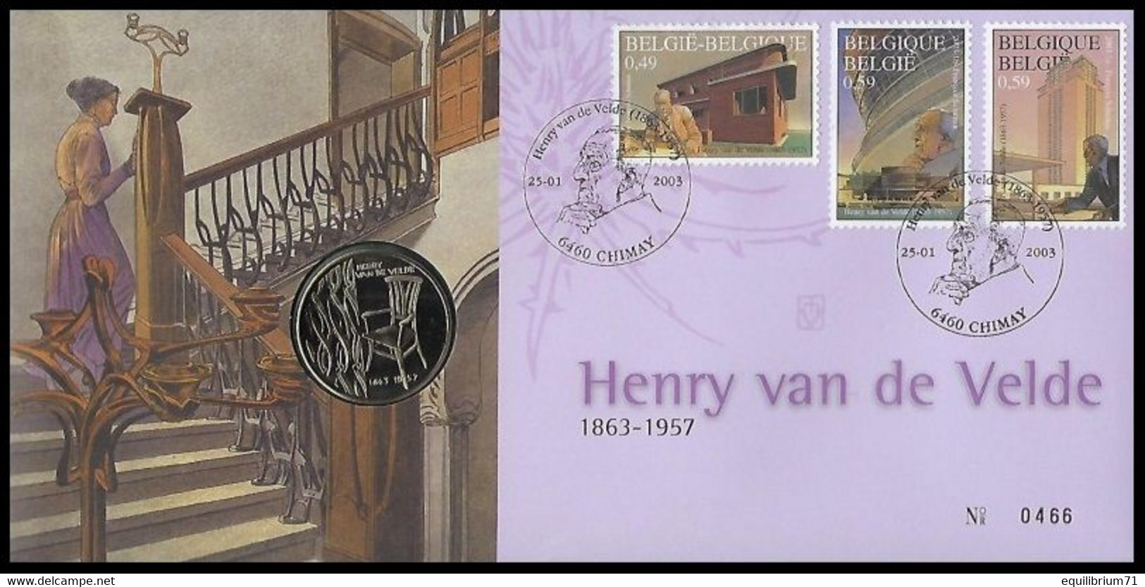 3146-3148** - Henry Van De Velde: Peintre, Architecte, Décorateur... - Numéroté / Genummerd - François Schuiten - Philabédés