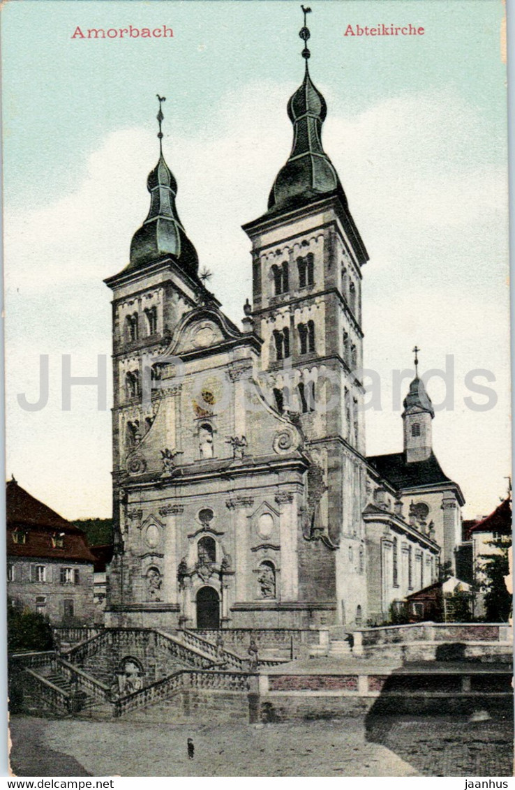 Amorbach - Abteikirche - Church - Old Postcard - 1911 - Germany - Used - Amorbach