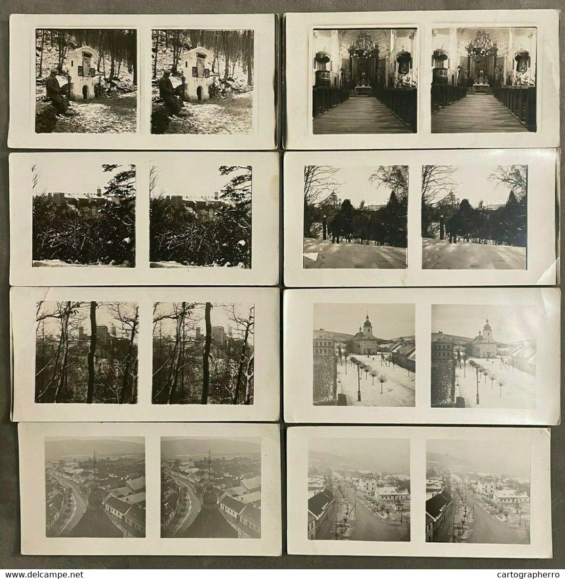 Lot 8 stereographic photographs Bittischka Czech Republic Bítýška