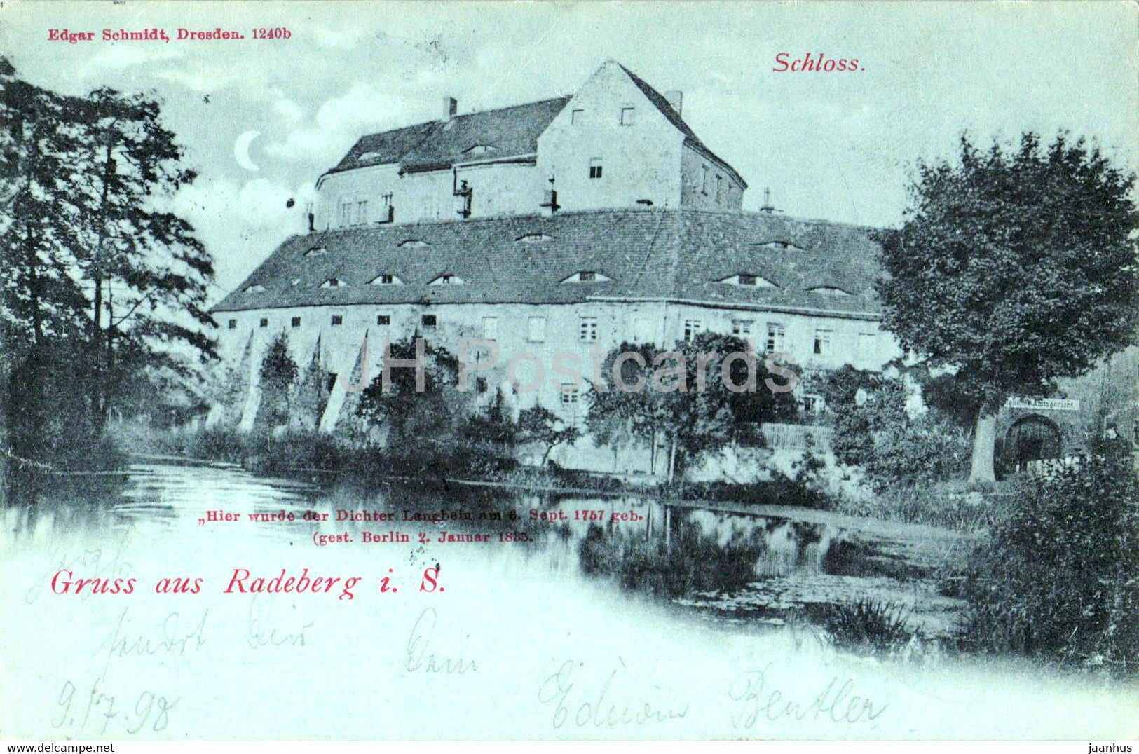 Gruss Aus Radeberg I S - Schloss - Castle - Old Postcard - 1898 - Germany - Used - Radeberg