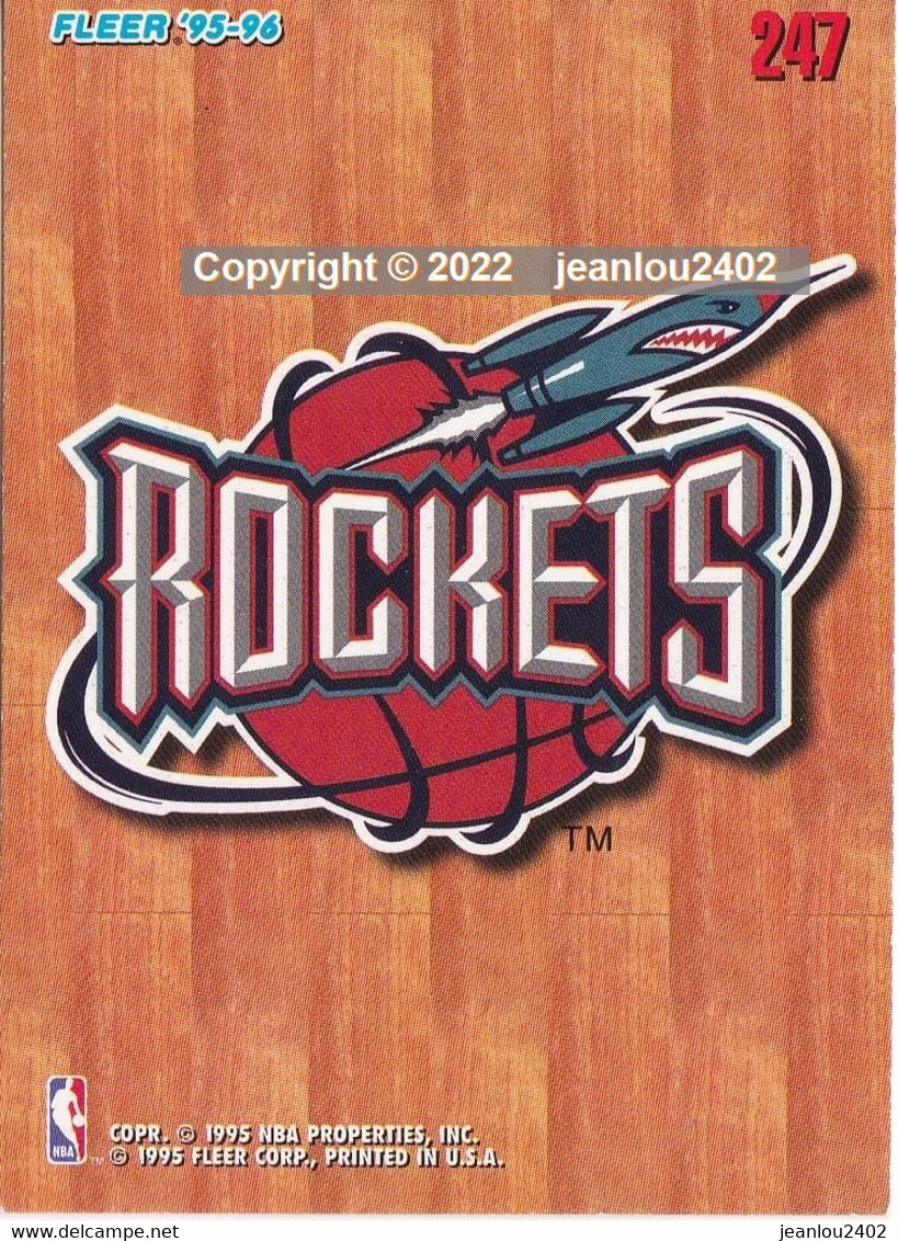 CARTE NBA 247 - HOUSTON ROCKETS  - 95/96 - 1990-1999