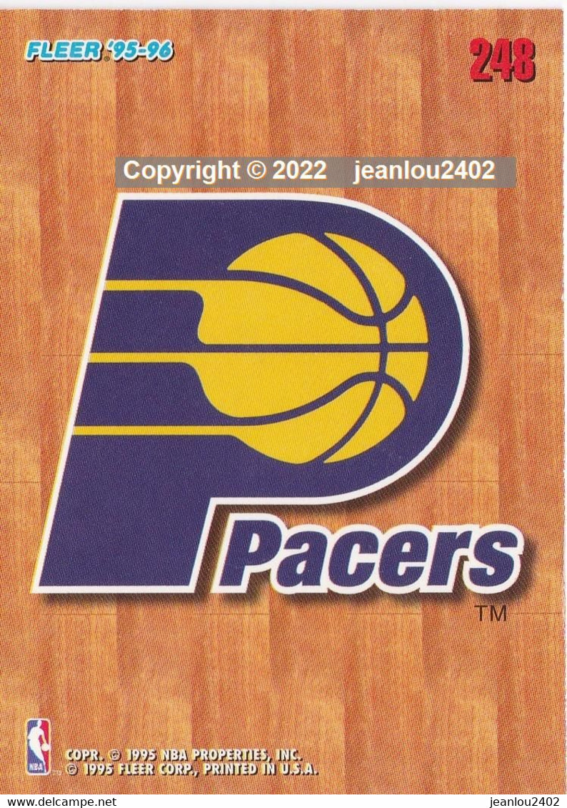 CARTE NBA 248 - PACERS  - 95/96 - 1990-1999