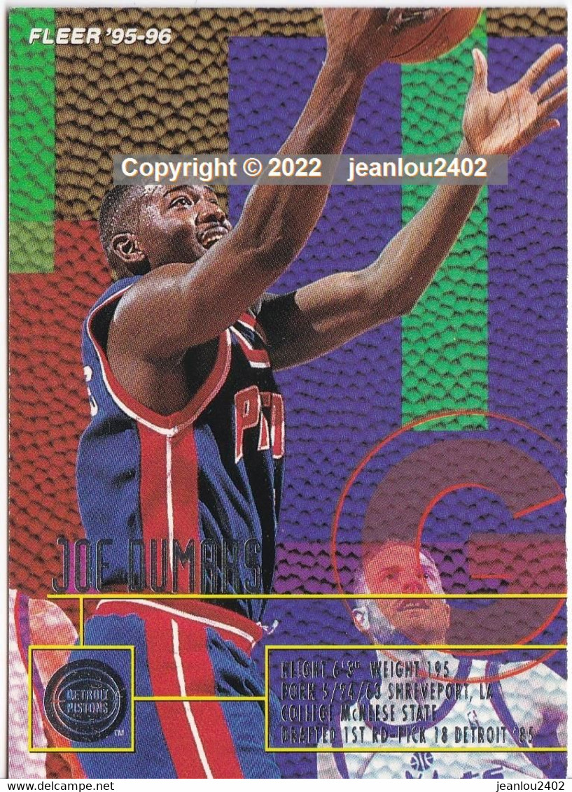 CARTE NBA 50 - JOE DUMARS  - 95/96 - 1990-1999