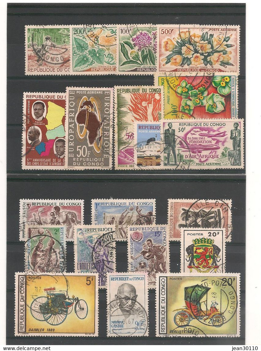 CONGO LOT DE TIMBRES OBLITÉRÉS - Usati