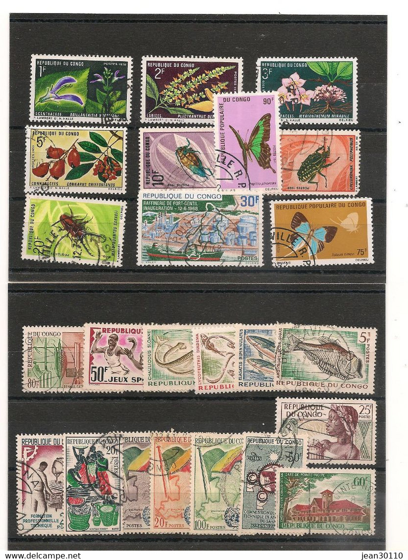 CONGO LOT DE TIMBRES OBLITÉRÉS - Usados