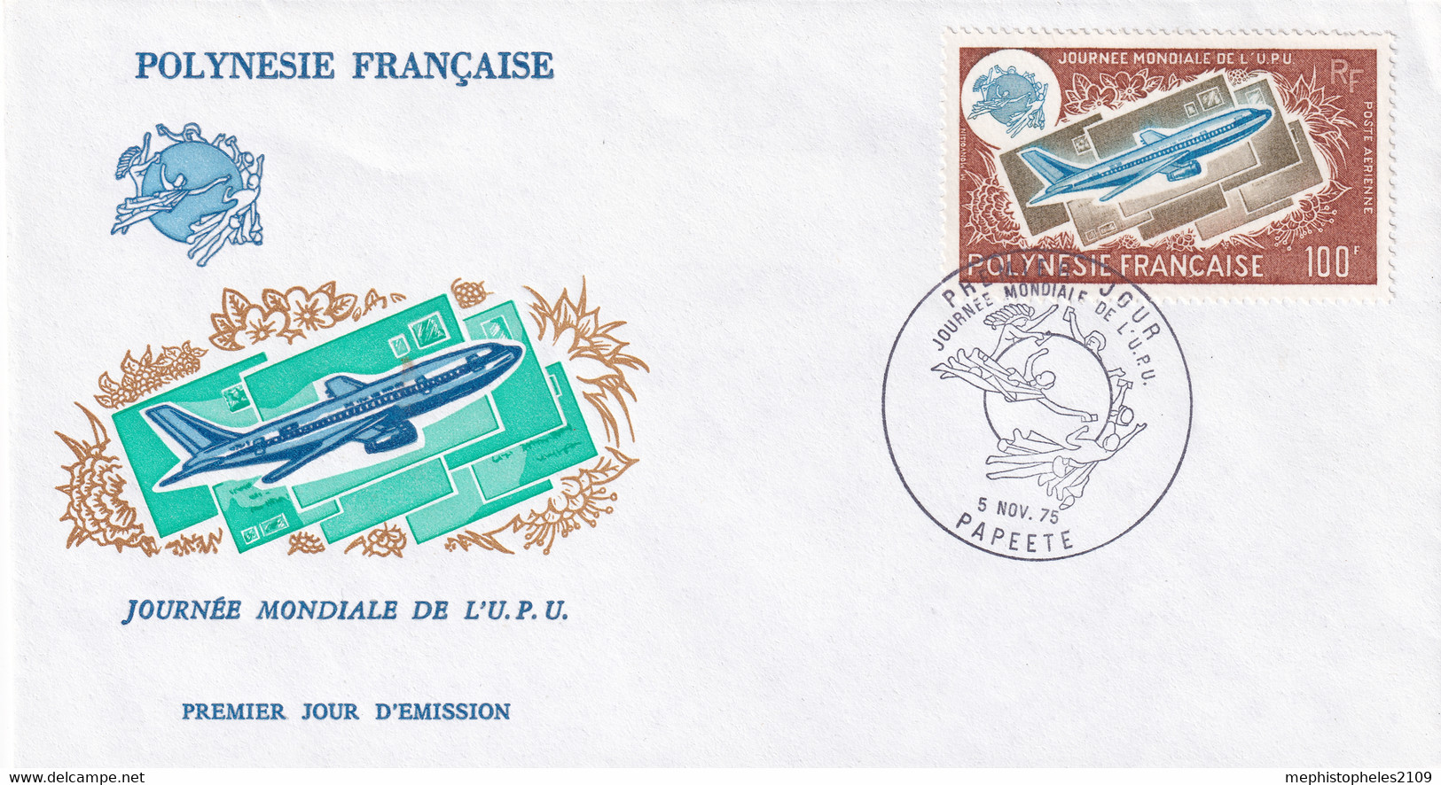 POLYNÉSIE FRANCAISE 1975 - FDC - Journée Mondiale De L'UPU - Gebraucht