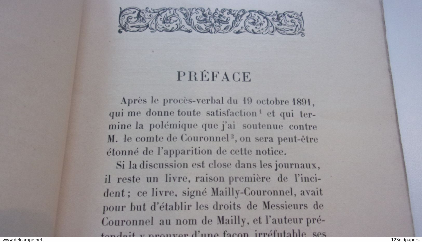 ️ ️ 1891 Origines De La Famille Couronnel. Réponse Du Marquis De Mailly Nesle /* LEDRU MAINE / ARTOIS - Pays De Loire