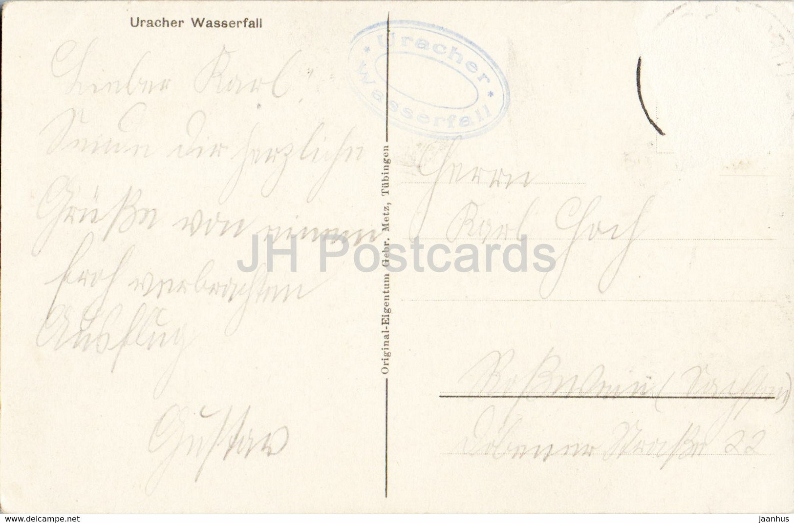 Uracher Wasserfall - Waterfall - Old Postcard - Germany - Used - Bad Urach