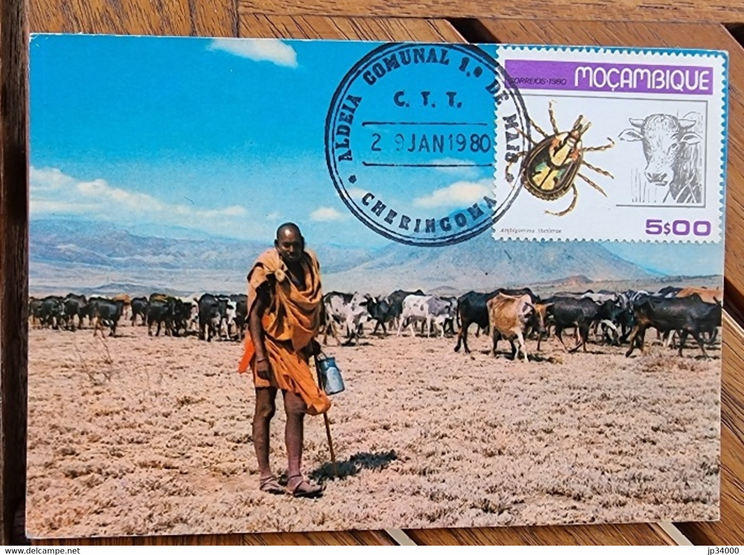 MOZAMBIQUE Insectes Tiques,  Yvert N° 735 FDC,  Carte Maximum  1 Er Jour - Vaches