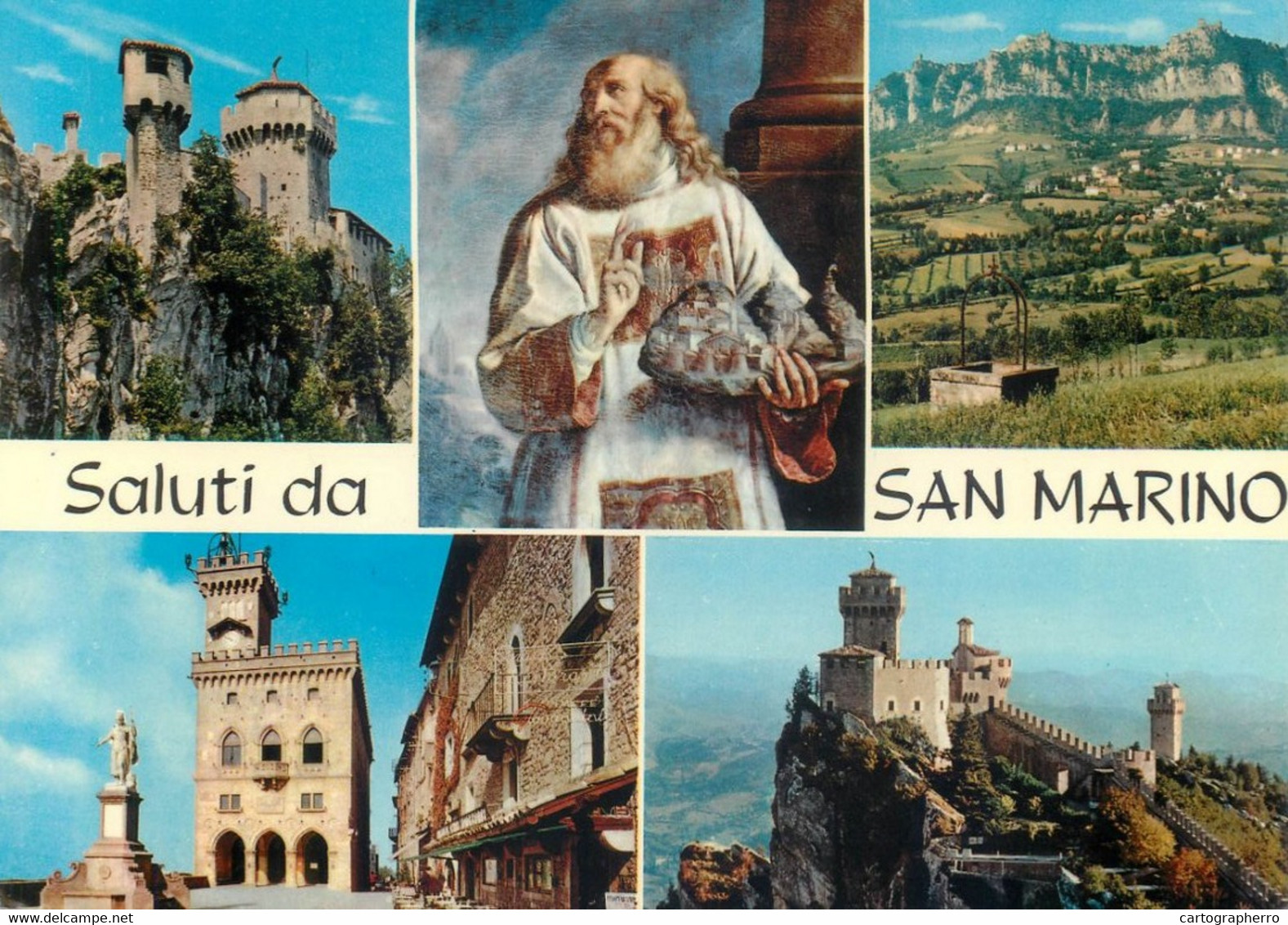 Lot 3 extra size postcards SAN MARINO atypical 13 x 19 cm multi nice franking stamps local motifs sports & fauna topical