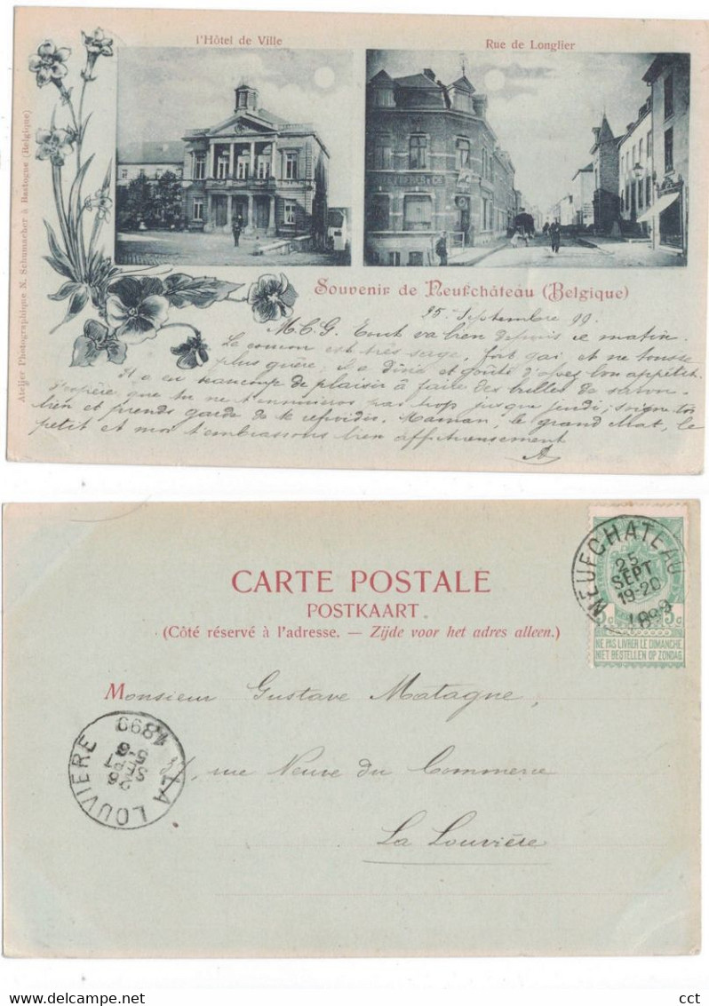 Neufchâteau   L'Hôtel De Ville  Rue De Longlier  Atelier Schumacher à Bastogne (envoyé En 1899) - Neufchateau