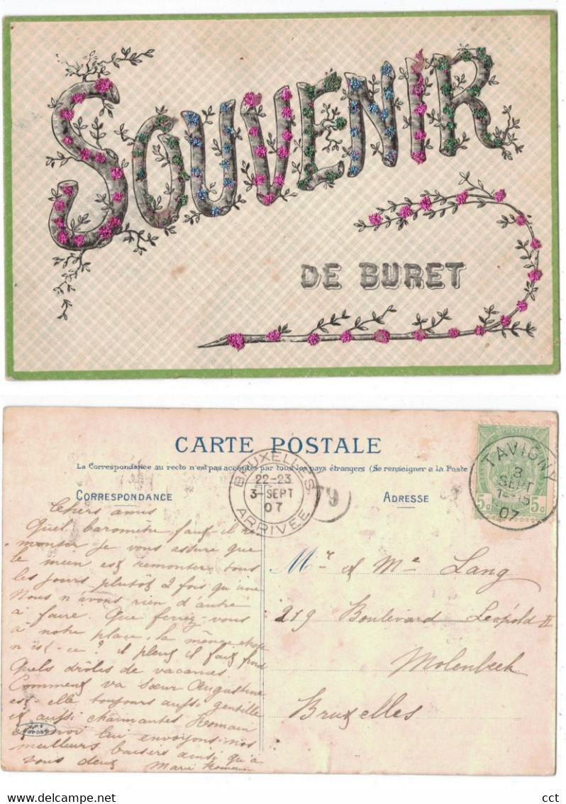 Buret  Tavigny Houffalize  Souvenir De Buret  (Cachet Tavigny - 1907) - Houffalize