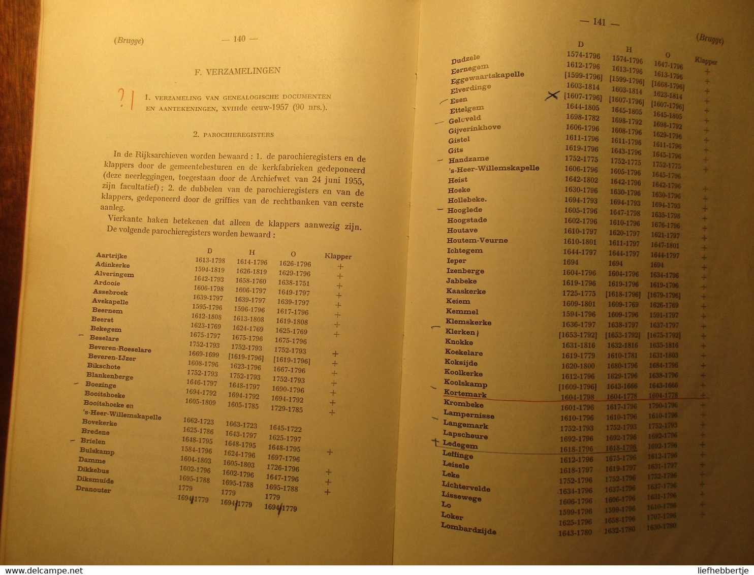 De Vlaamse Provinciën - Inventaris Rijksarchieven Van Vlaanderen -   1975 - Genealogie Heemkunde - Lokale Geschiedenis - Weltkrieg 1914-18
