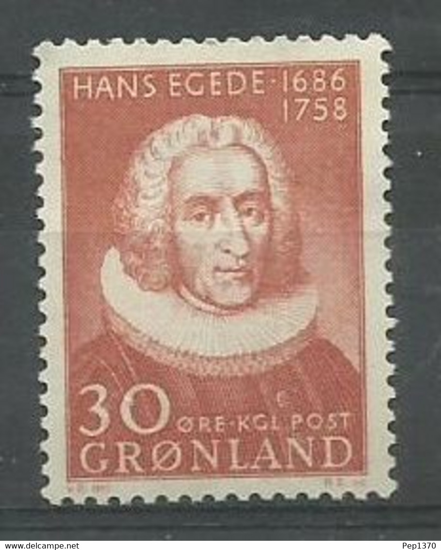 GROENLANDIA 1958 - BICENTENARIO DE LA MUERTE DE HANS EGEDE - YVERT 32** - Neufs