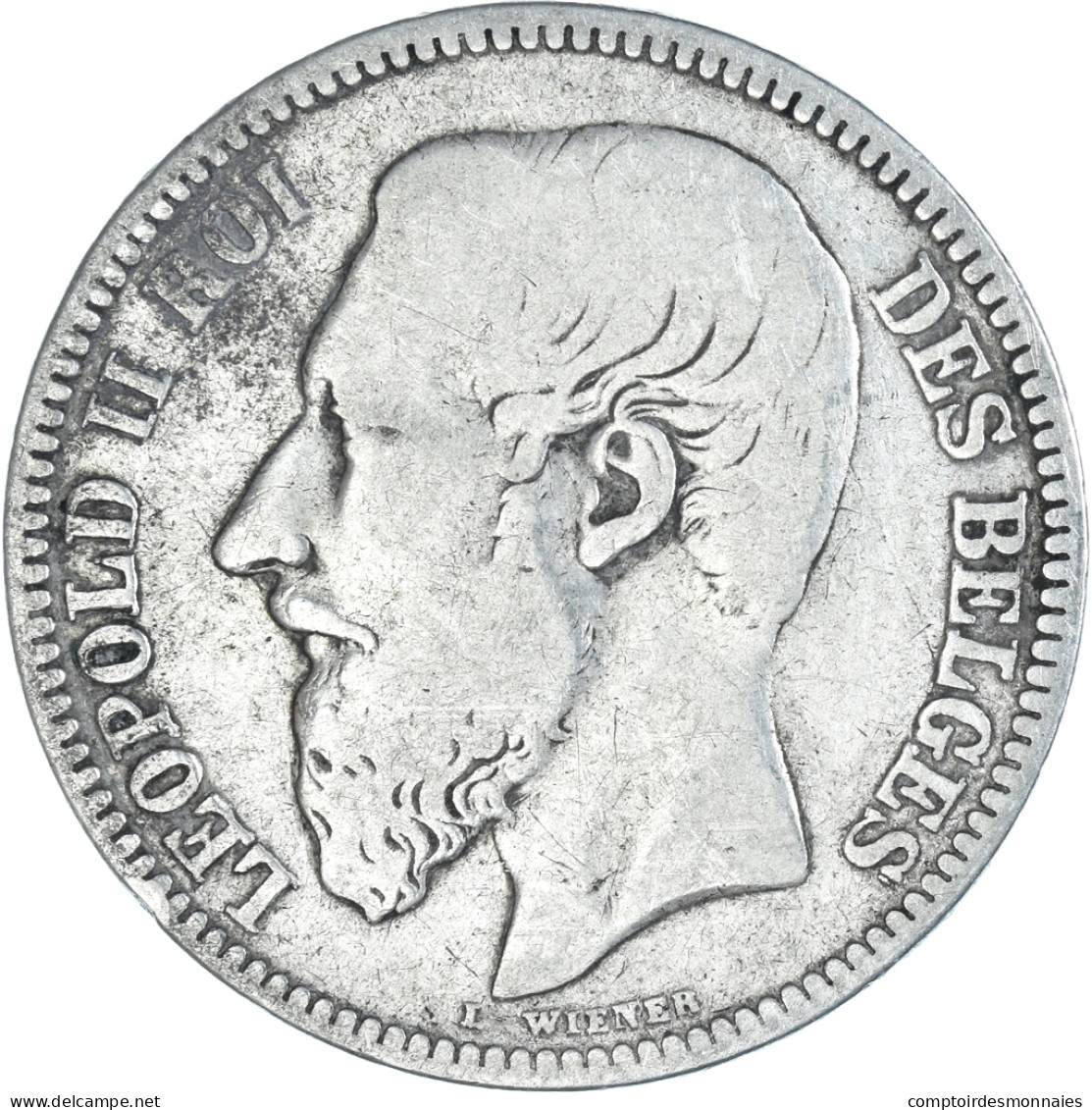 Monnaie, Belgique, Leopold II, 2 Francs, 2 Frank, 1867, Bruxelles, B+, Argent - 2 Francs