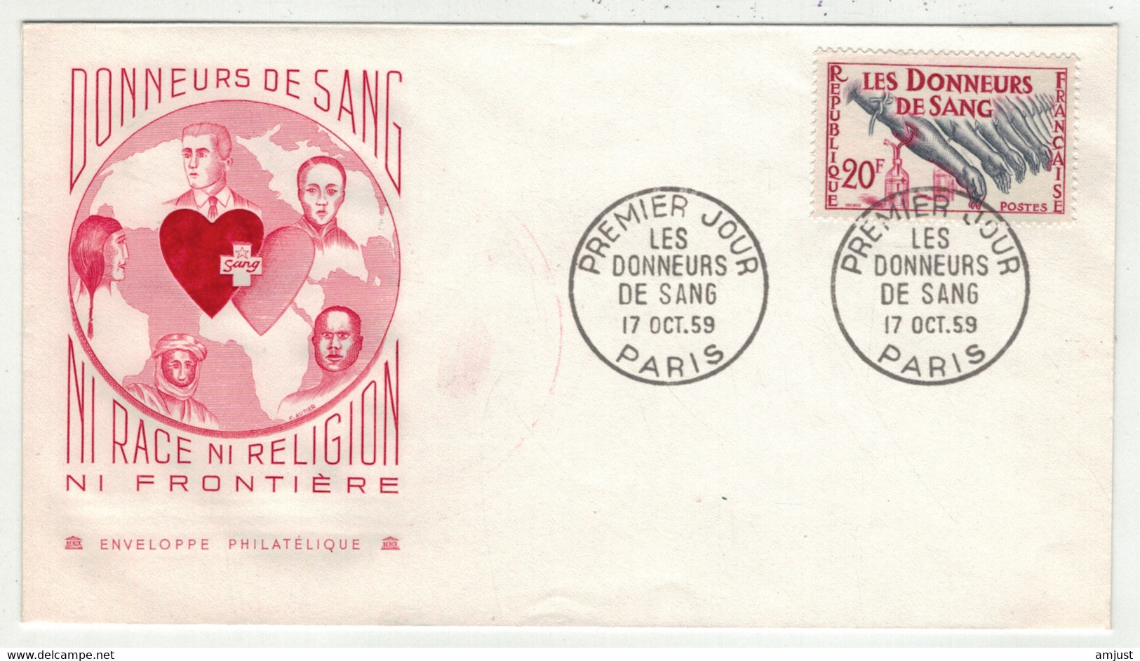 France // FDC // 1950-1959 // Les Donneurs De Sang - 1950-1959
